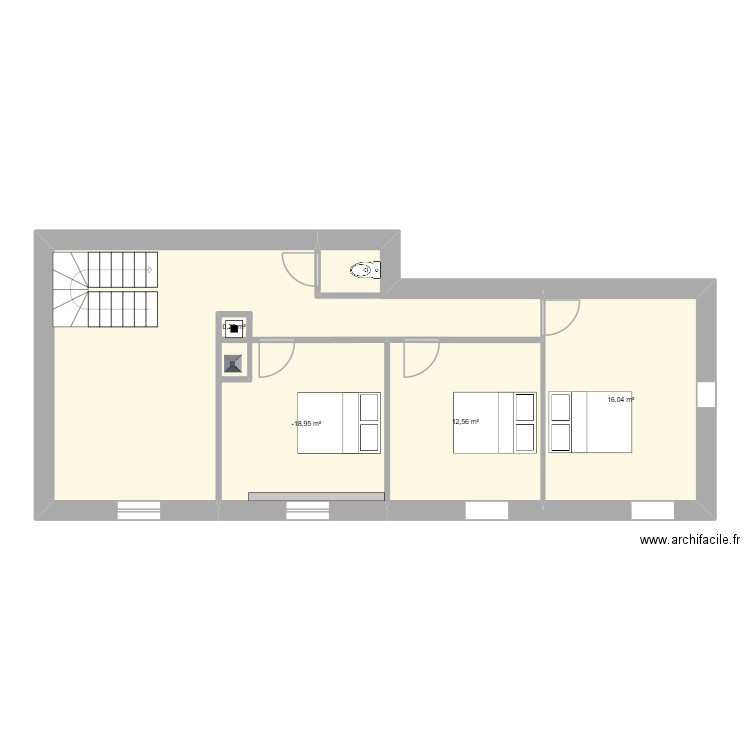 st barth etage 2. Plan de 4 pièces et 42 m2