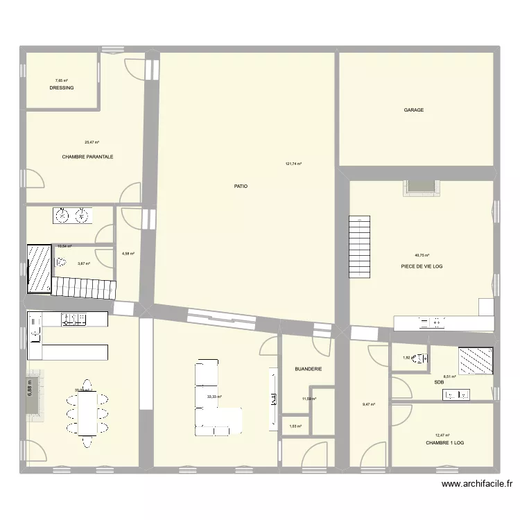 St VIVIEN 4 motif salon. Plan de 15  et 326 m²