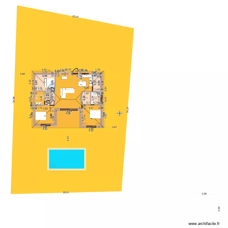 casa3. Plan de 7  et 27 m²