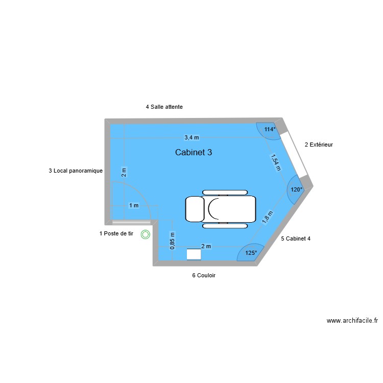 50678 Cabinet 3. Plan de 1 pièce et 10 m2