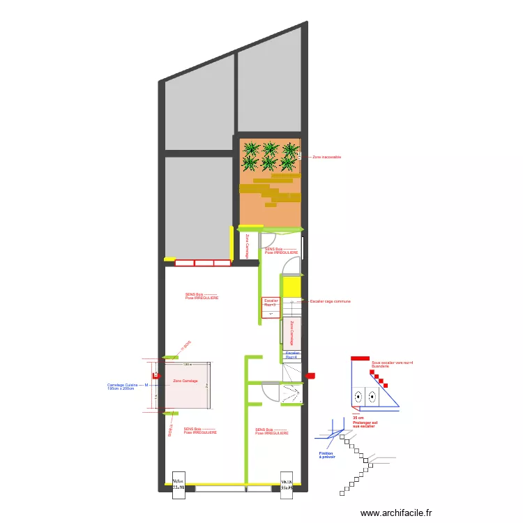 BAUCQ 77 3e étage TERRASSE - Bois -. Plan de 8 et 100 m² BAUCQ 77 3e étage TERRASSE - Bois -. Plan de 8 et 100 m²