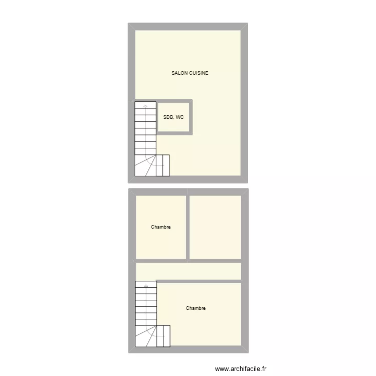 ana2. Plan de 4  et 43 m²