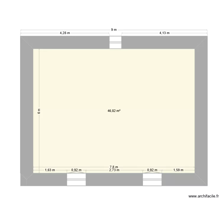 Rdc Bain. Plan de 1 et 47 m² Rdc Bain. Plan de 1 et 47 m²
