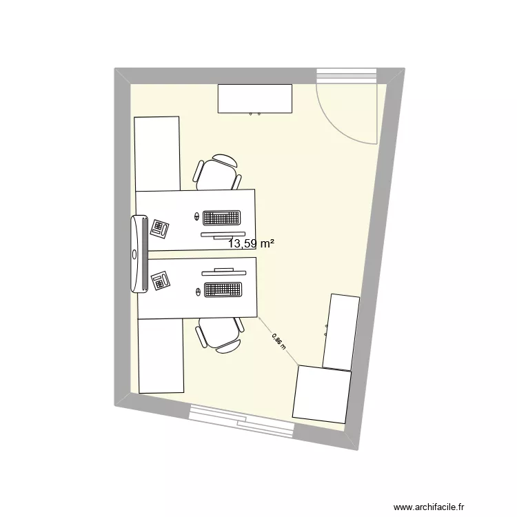 bureau 3. Plan de 1 Pièce et 14 m² bureau 3. Plan de 1 Pièce et 14 m²
