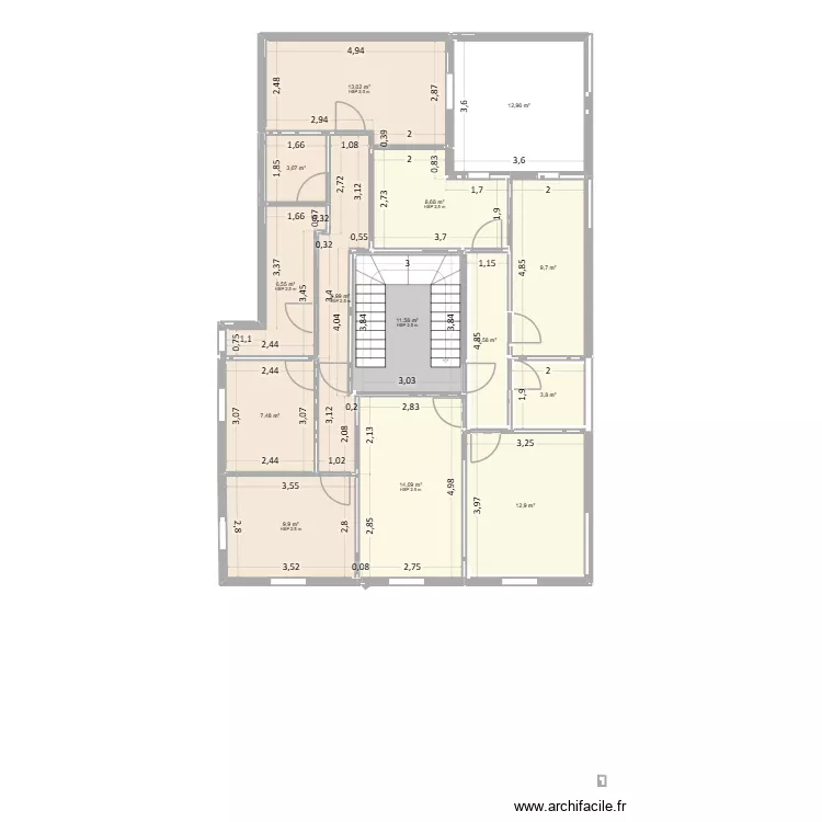 maison 2 appt. Plan de 14  et 128 m²
