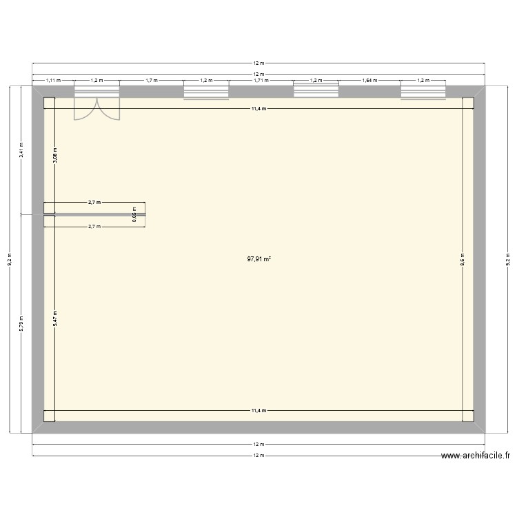 Maison 2 Chambres_. Plan de 1 pièce et 98 m2