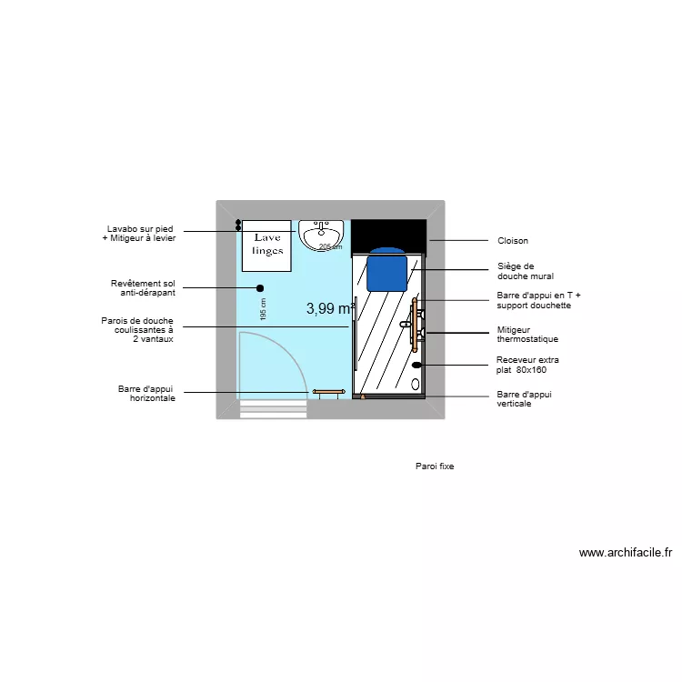 Projet KASRI. Plan de 1  et 4 m²