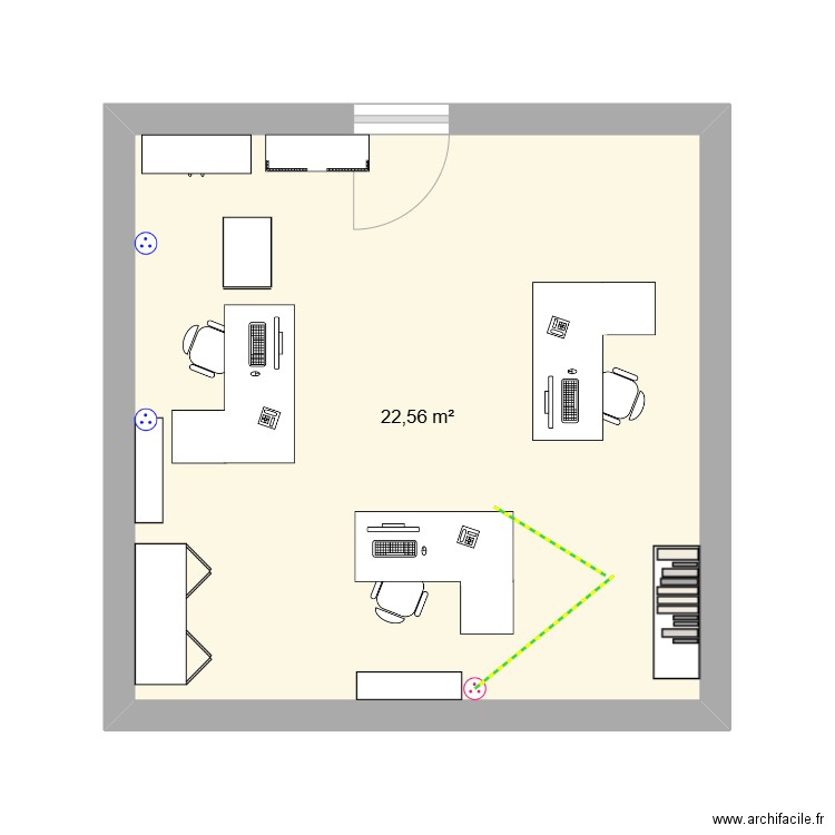 Simonet. Plan de 1 pièce et 23 m2