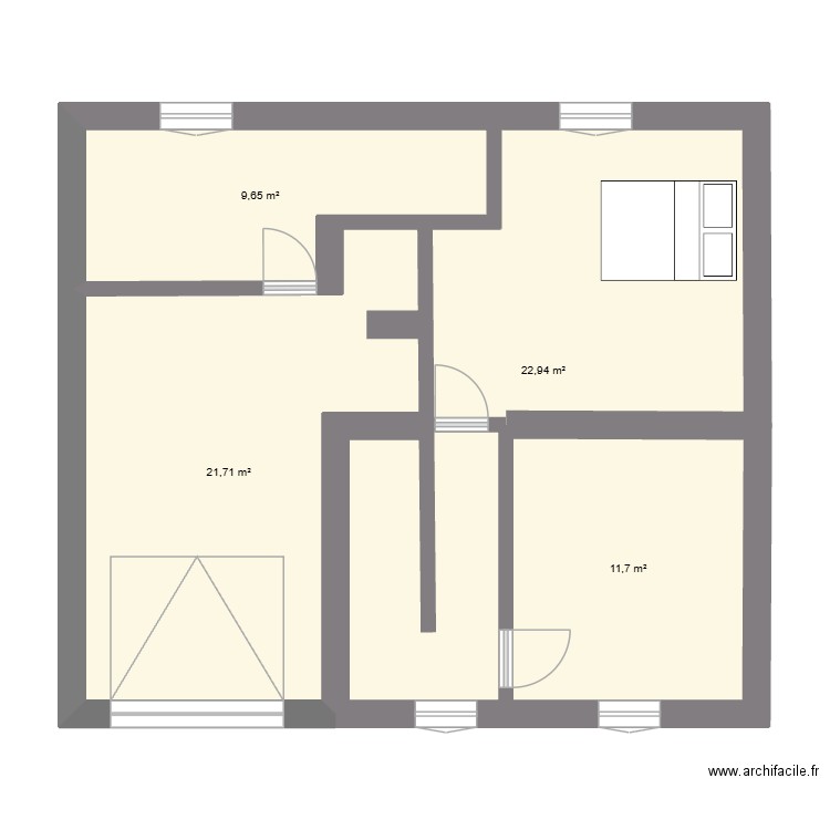 MAM3. Plan de 4 pièces et 66 m2