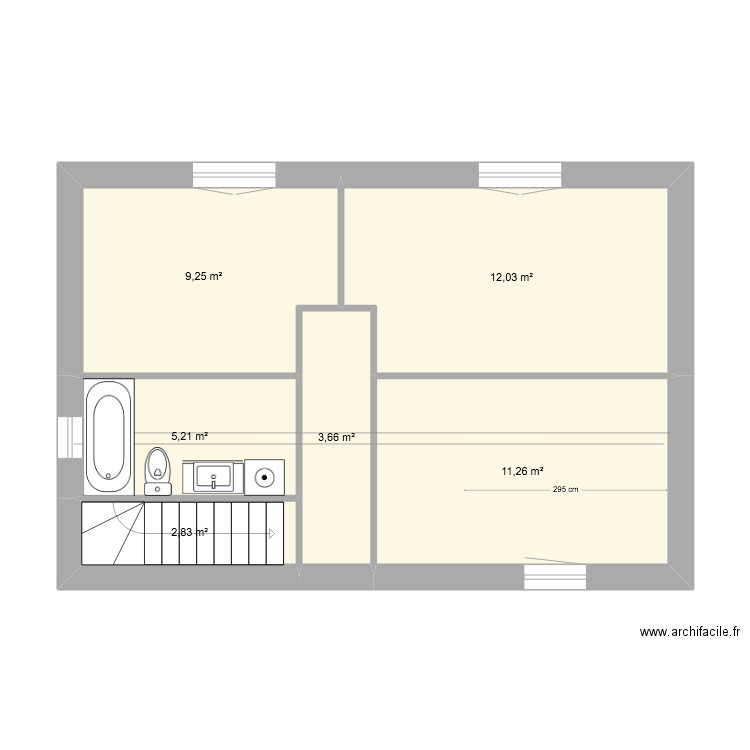 MORGANEè. Plan de 6 pièces et 44 m2