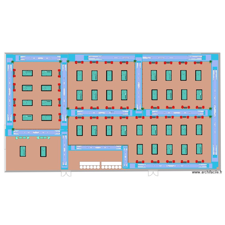 Plan 2 billard. Plan de 1 pièce et 1055 m2