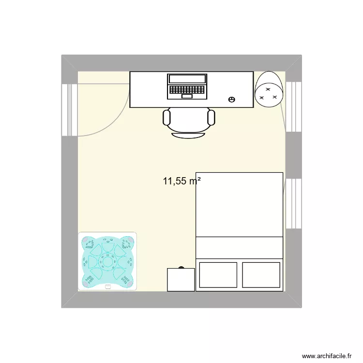 h,y,k. Plan de 1  et 12 m²