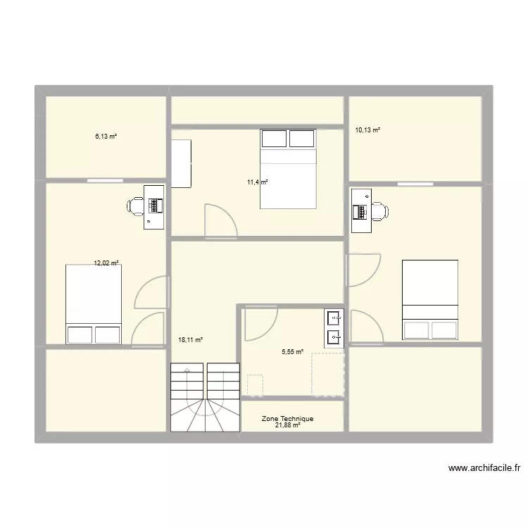 2eme st renan projet. Plan de 7  et 85 m²