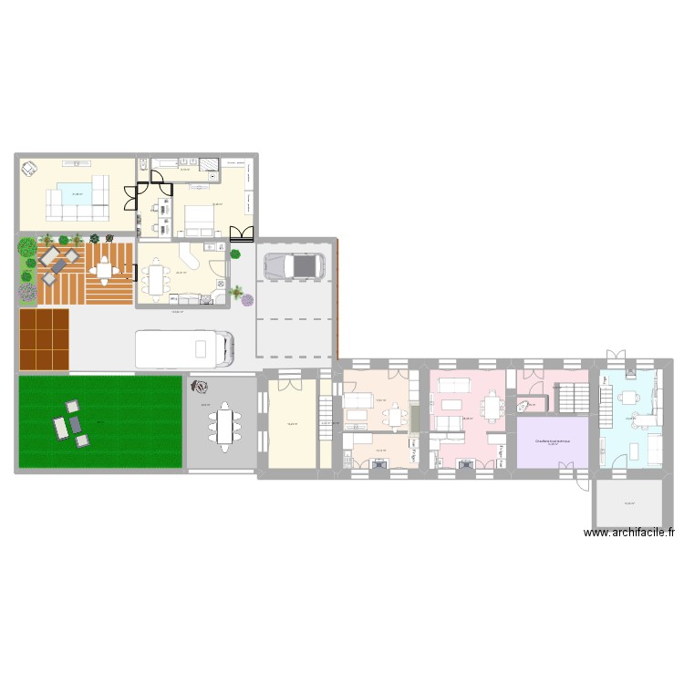 Plans Maison avec Remise et extérieurs. Plan de 43 pièces et 680 m2