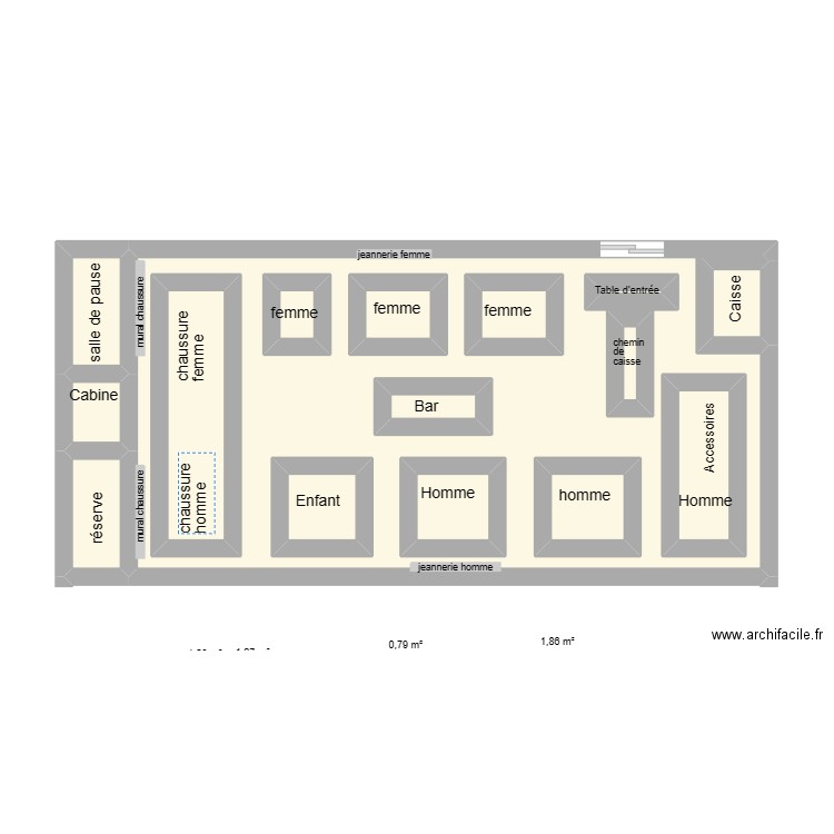 plan de masse . Plan de 16 pièces et 61 m2