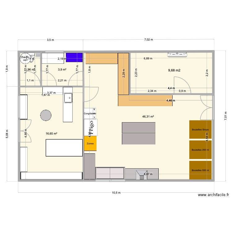 labo LMB SAVOIE 2. Plan de 3 pièces et 68 m2