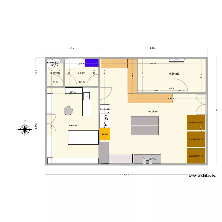 labo LMB SAVOIE 2. Plan de 4  et 69 m²