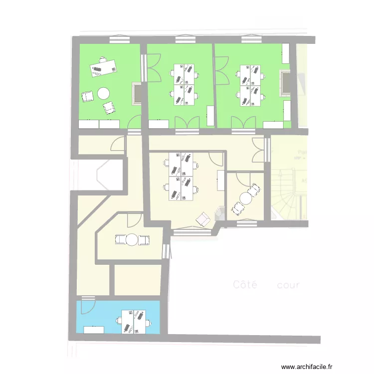 Saint Lazare Gauche2_Lise. Plan de 12 Pièces et 132 m²