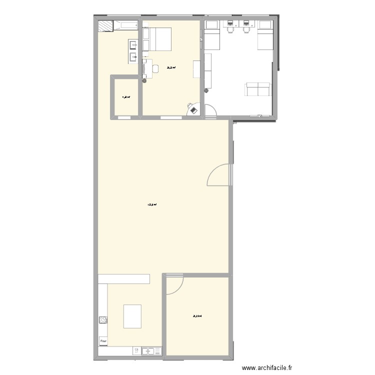 devoir architecture. Plan de 4 pièces et 188 m2