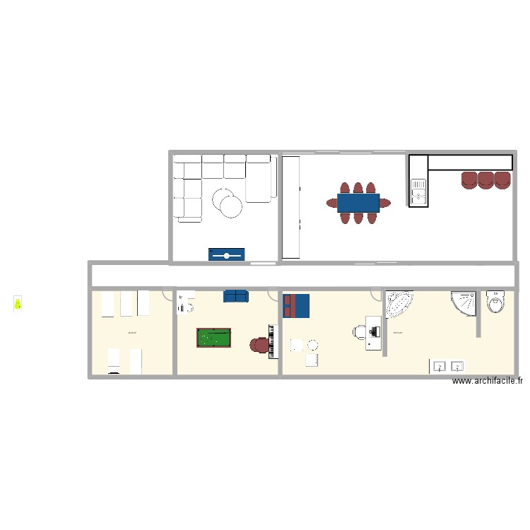 brune ma. Plan de 3 pièces et 199 m2