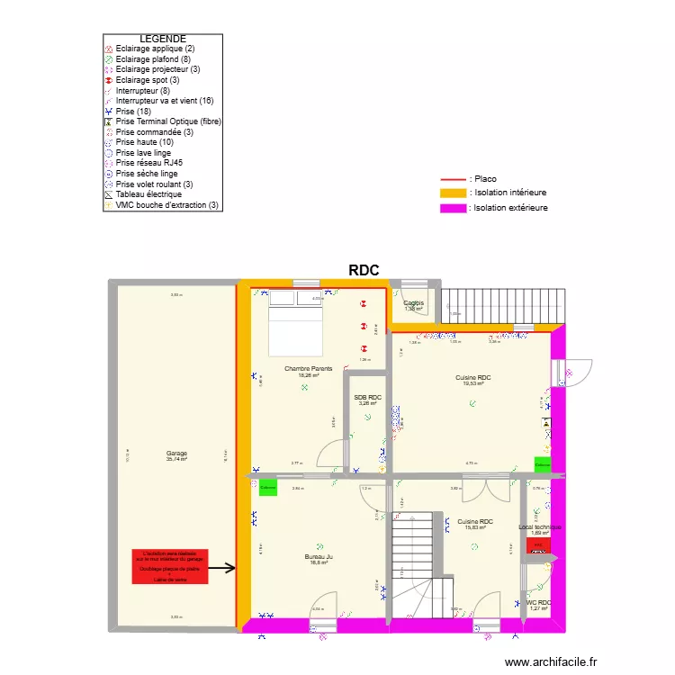 Maison Armand DUEZ ELEC RDC. Plan de Maison Armand DUEZ ELEC RDC. Plan de