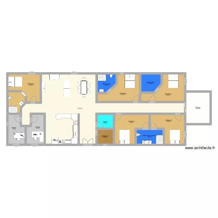 Plan structure. Plan de 14  et 218 m²