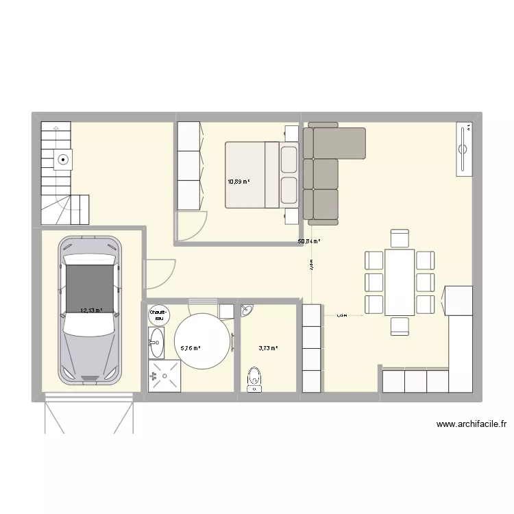 ESSAI. Plan de 5 Pièces et 83 m²
