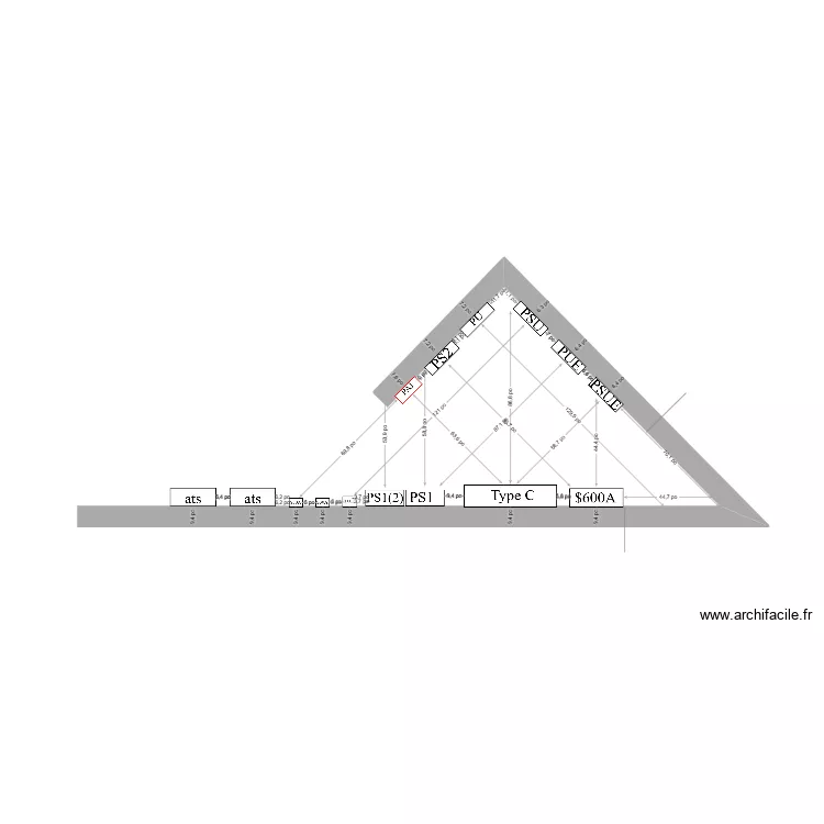Garage NDP version 3 avec mesures (Colan). Plan de 