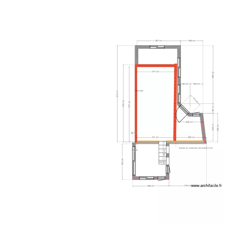 implantation projet avec existant. Plan de 