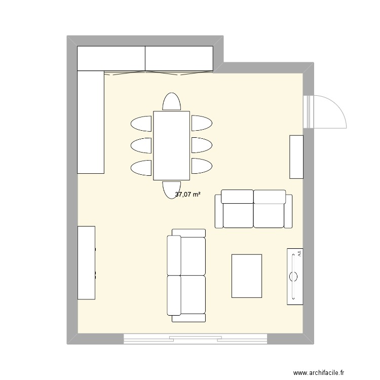 Lucenay 2. Plan de 1 pièce et 37 m2