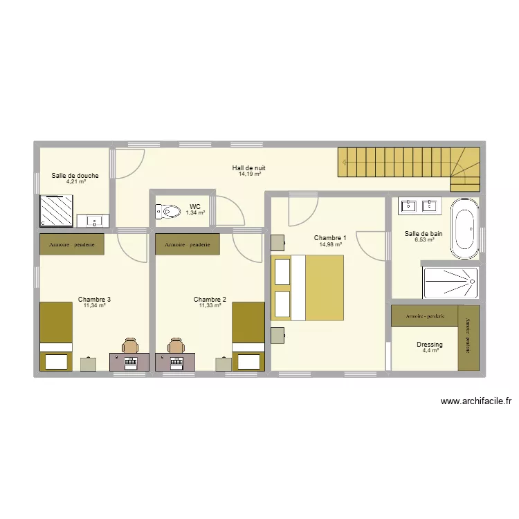 Lot 1 &eacute;tage Nandrin. Plan de 8  et 68 m²
