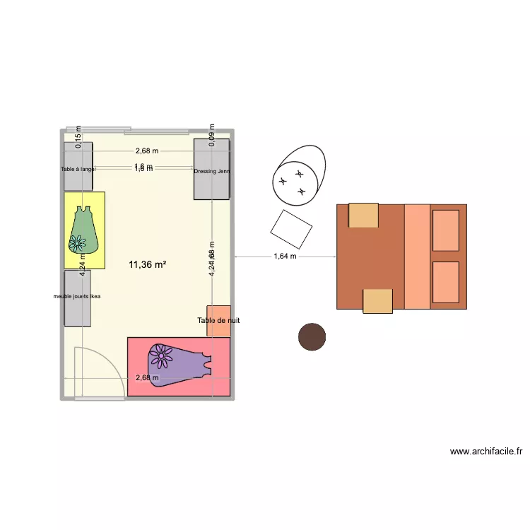 Chambre 2 enfants_#2. Plan de 1  et 11 m²