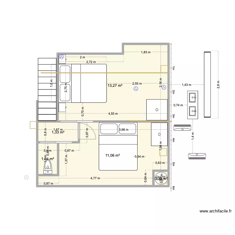 etage 3. Plan de 5 et 27 m² etage 3. Plan de 5 et 27 m²