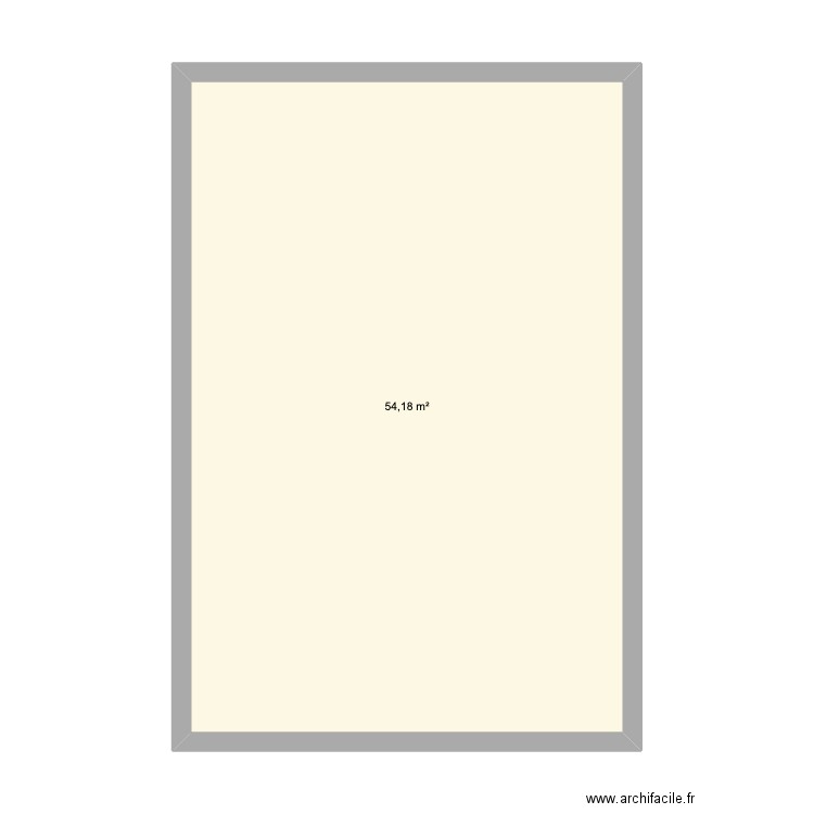 Local. Plan de 1 pièce et 54 m2