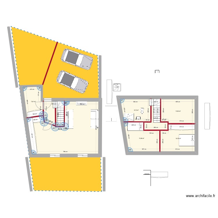 a a a. Plan de 7 pièces et 105 m2