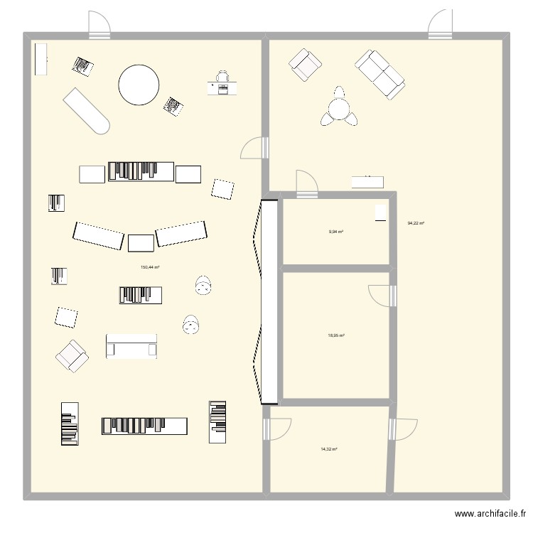 projet med. Plan de 5 pièces et 288 m2