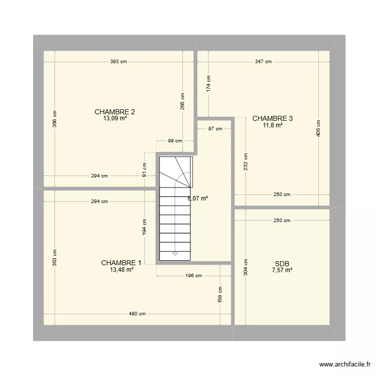 Plan &eacute;tage Rousies. Plan de 