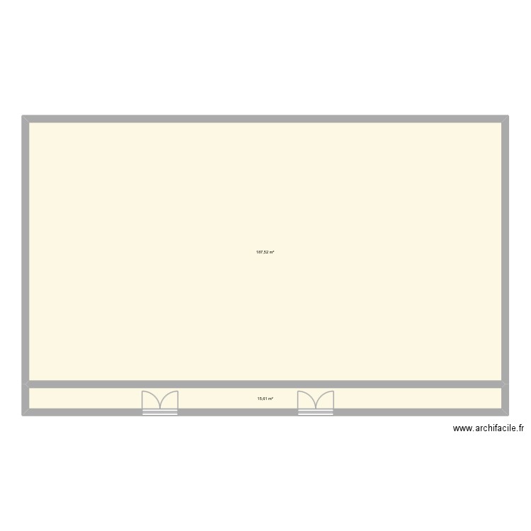 Carrefour market. Plan de 2 pièces et 203 m2