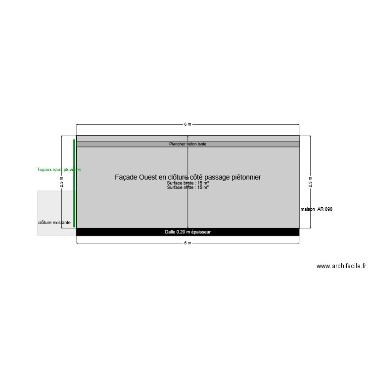 Vue façade Sud-Ouest. Plan de 0 pièce et 0 m2