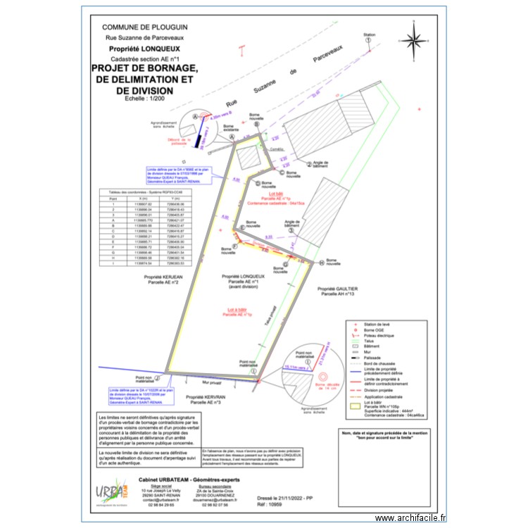 division le Villard V2. Plan de 1 pièce et 435 m2