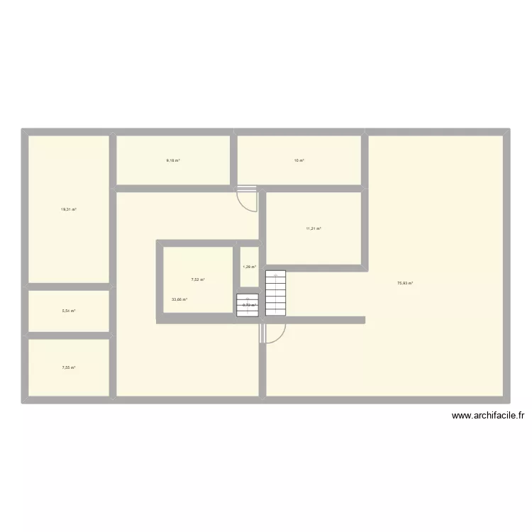 Etablissement RDC. Plan de 11  et 182 m²