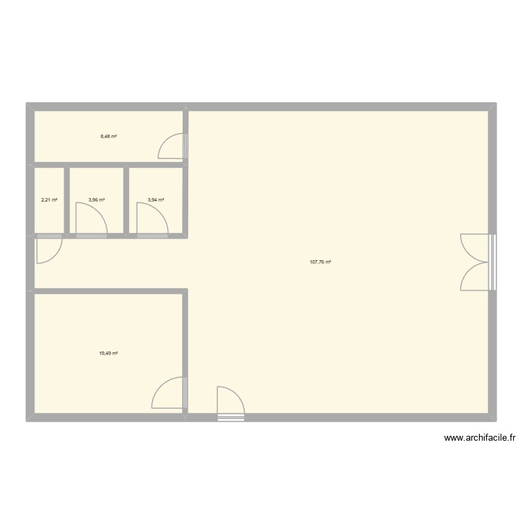 sh&eacute;ma de base salle (vide). Plan de 0 pièce et 0 m2