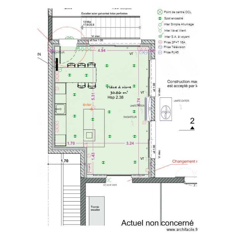 Plan élec Rdc. Plan de 0 pièce et 0 m2