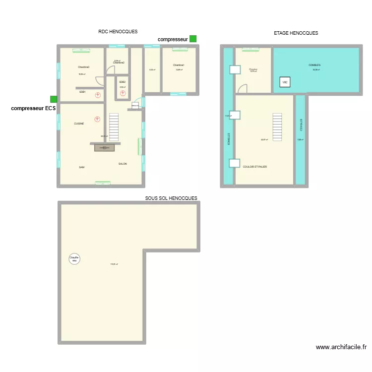 HENOCQUE. Plan de 12 Pièces et 330 m² HENOCQUE. Plan de 12 Pièces et 330 m²