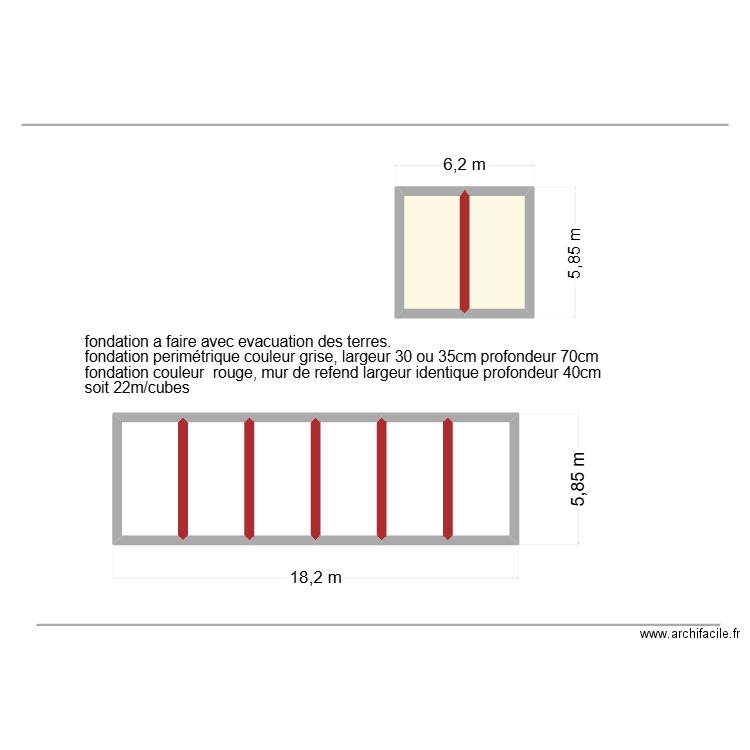 fondation 7garrages. Plan de 8 pièces et 108 m2