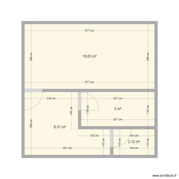 Studios Abengourou. Plan de 4 pièces et 32 m2