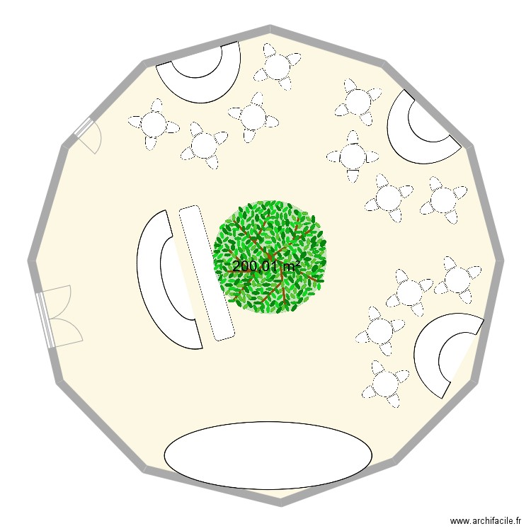 Globe. Plan de 1 pièce et 200 m2