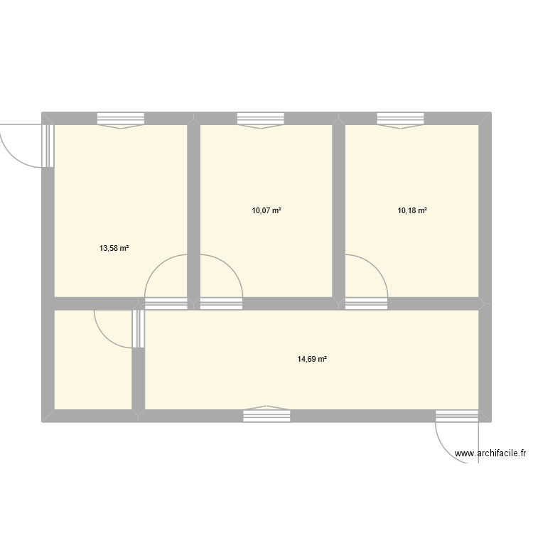 modulaire 2. Plan de 4 pièces et 49 m2