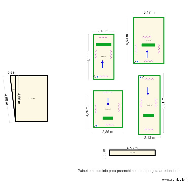 Luis  Farinha- Lagos. Plan de 7 pièces et 61 m2