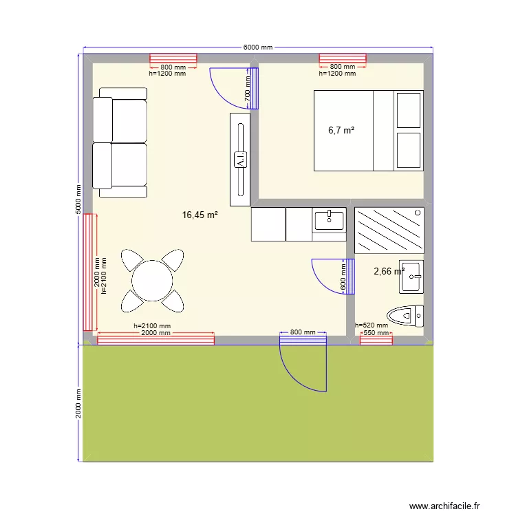 Double Square. Plan de 